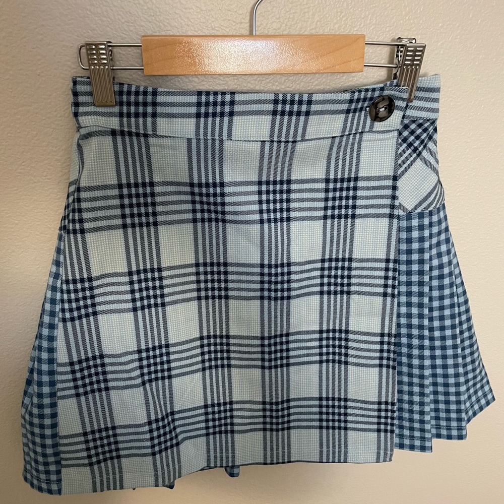 Urban Outfitters Blue Plaid and Checkered Pleated Skirt, Size XS, NWT